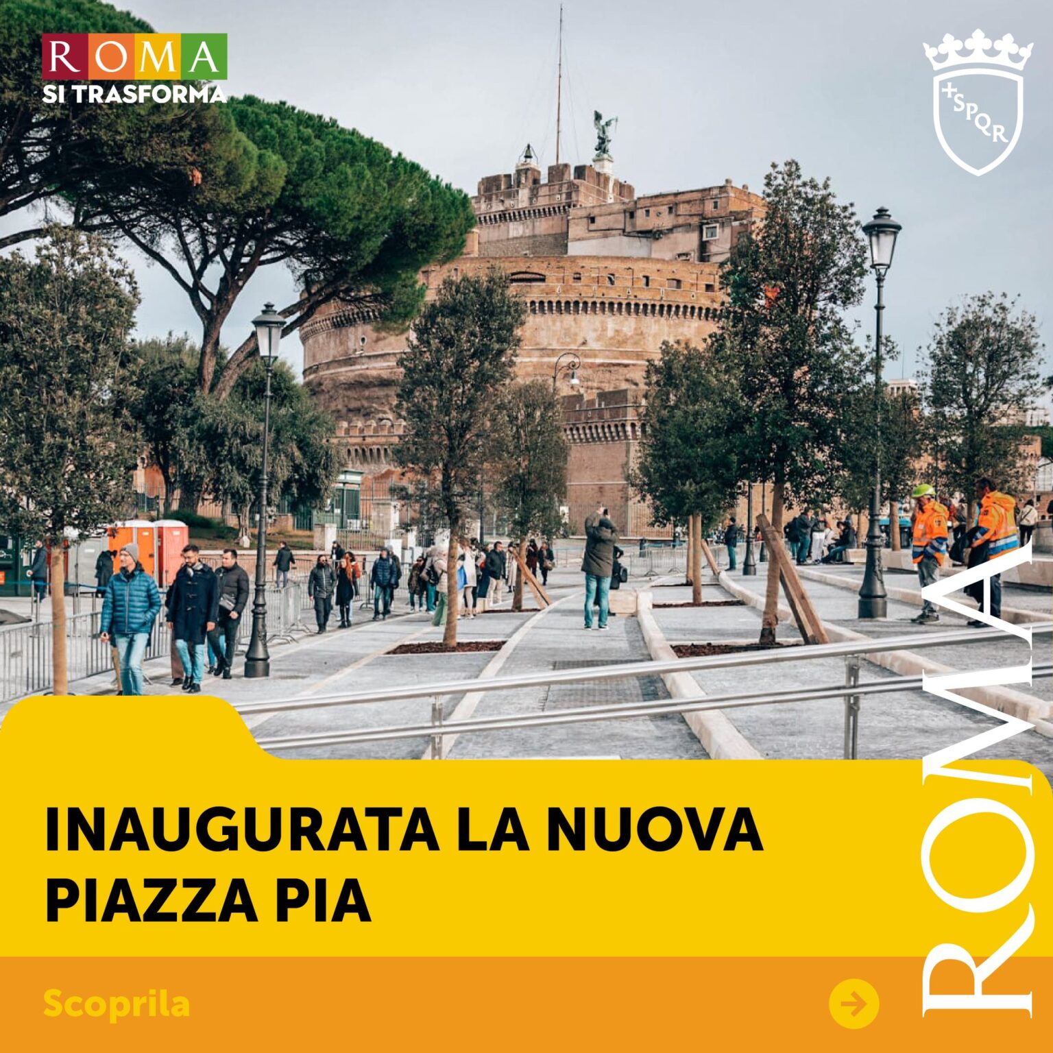Apre la nuova Piazza Pia: un gioiello urbano per Roma e il Giubileo 2025