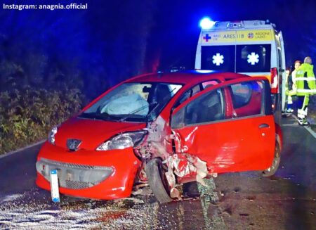 Incidente sulla via Palianese a Paliano: due feriti nello scontro frontale tra due auto