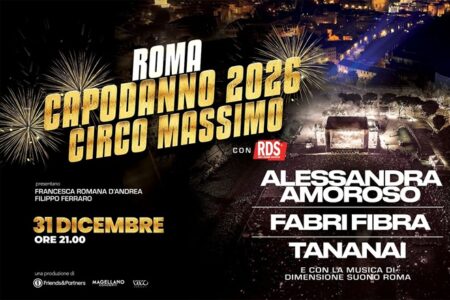 Capodanno 2026 al Circo Massimo: Alessandra Amoroso, Fabri Fibra e Tananai accendono la notte di Roma