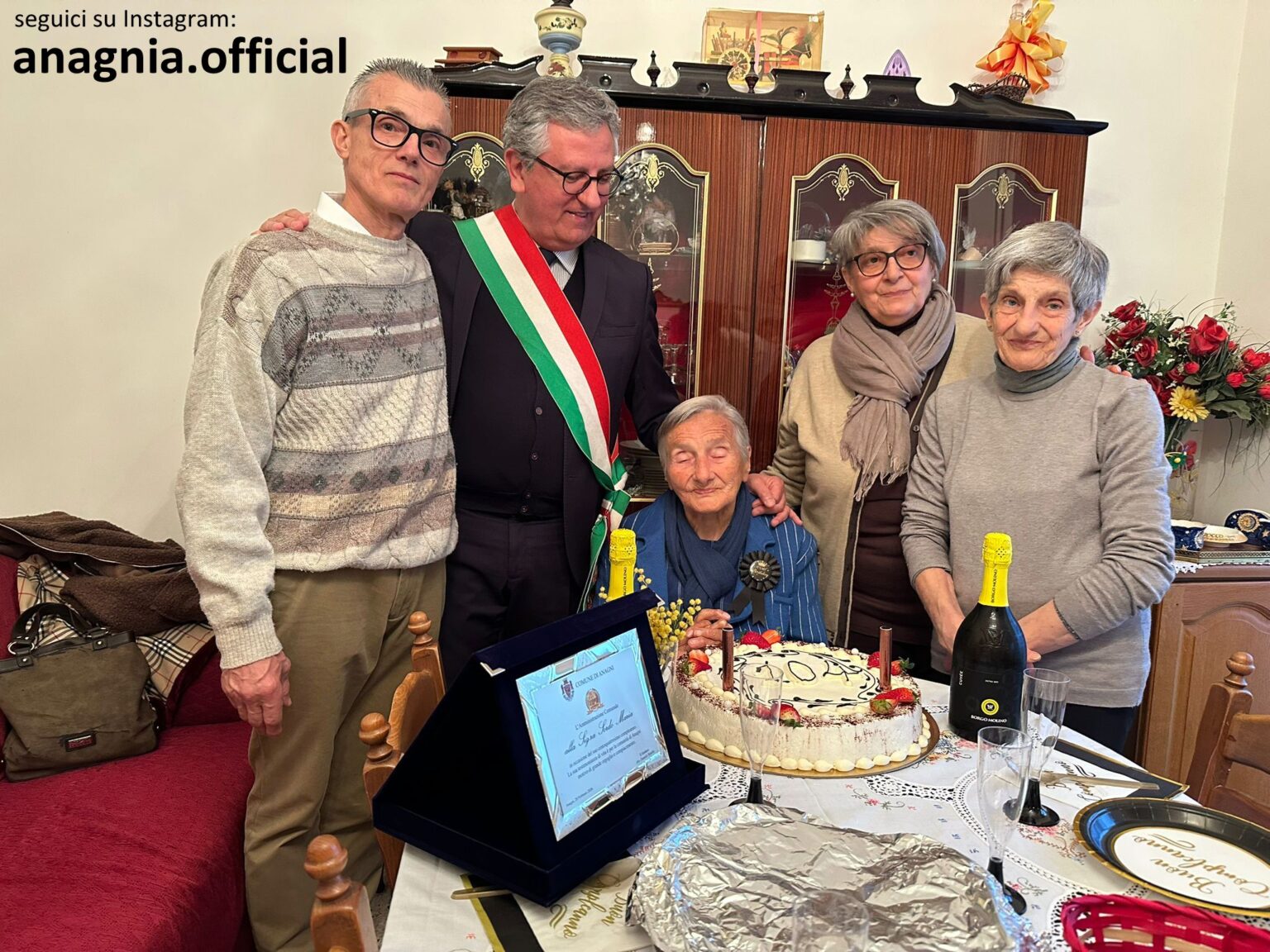 Anagni celebra i 104 anni di Maria Sordo: una vita lunga più di un secolo, tra affetti e sacrifici