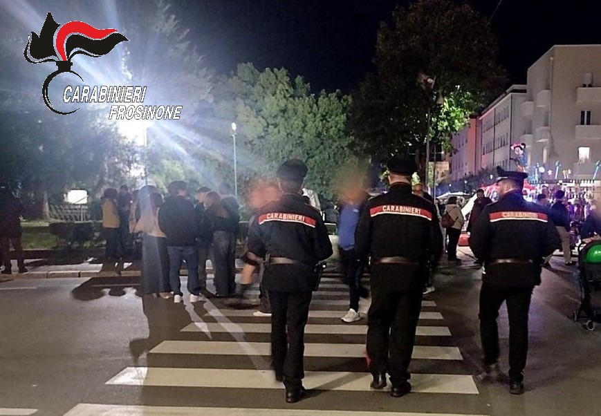 Cassino, notte sicura tra Sbaracco e Notte Bianca: Carabinieri e Polizia di Stato in campo