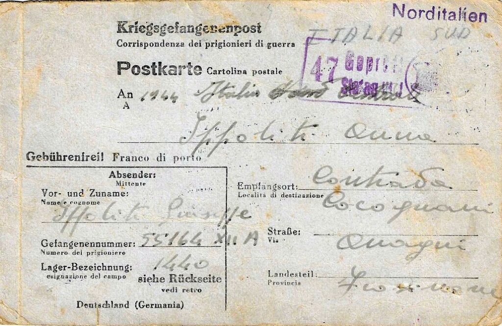 A 82 anni dalla spedizione, una cartolina dal lager restituita al figlio di un anagnino