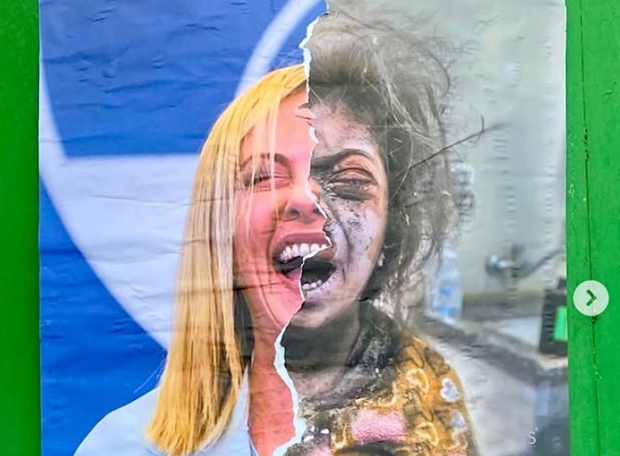 Manifesti con il volto di Giorgia Meloni e la scritta “Prima gli israeliani”: affiggere un’opera d’arte può considerarsi un reato? Il caso di Anagni