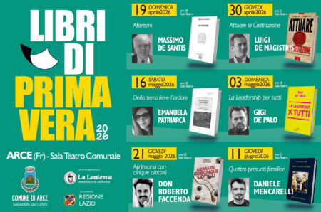Arce, torna “Libri di Primavera” 2026: grandi autori e temi forti per una rassegna in crescita