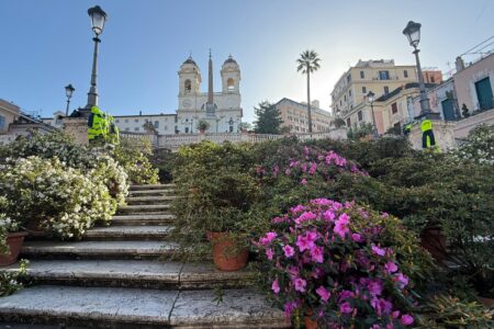Roma si colora di primavera: tornano le azalee a Trinità dei Monti