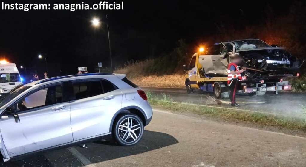 Duplice incidente Anagni, gravissimo quello avvenuto sulla via Anticolana: cinque feriti, due in codice rosso. Atterrata l’eliambulanza ad Anagni