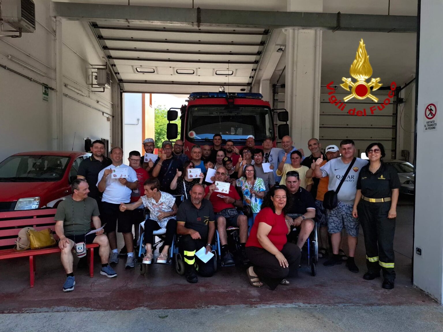 Fiuggi, i Vigili del Fuoco aprono le porte della caserma ai ragazzi della Comunità di Sant’Egidio di Ostia