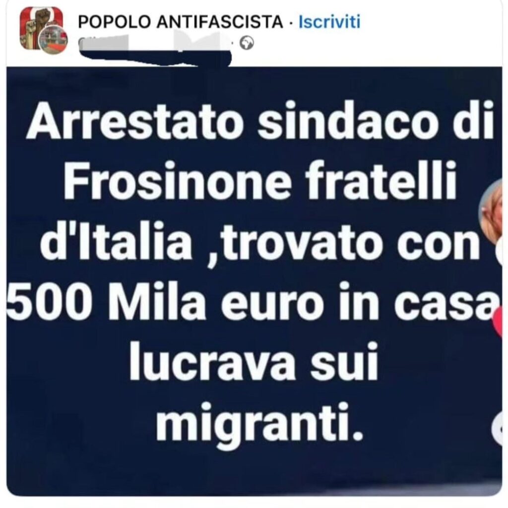 Frosinone, fake news sull’arresto del sindaco Mastrangeli: indagano Polizia di Stato e Polizia Postale