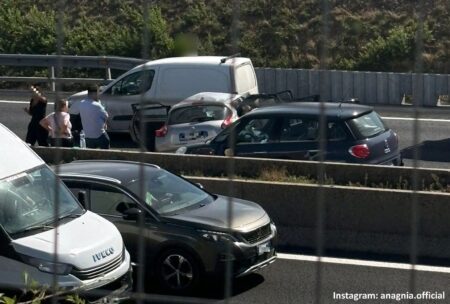 Incidente sull’A1 tra Colleferro e Anagni: due veicoli coinvolti, due chilometri di coda