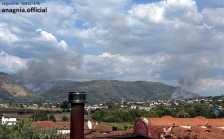 Due incendi divampano tra Anagni e Ferentino: fiamme nella zona di Falesia di Sant’Oliva