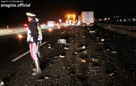 Autostrada del Sole. Sfiorata la tragedia nei pressi del casello di Valmontone