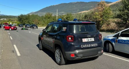 Scontro tra moto e auto a Piglio: motociclista in codice rosso in ospedale